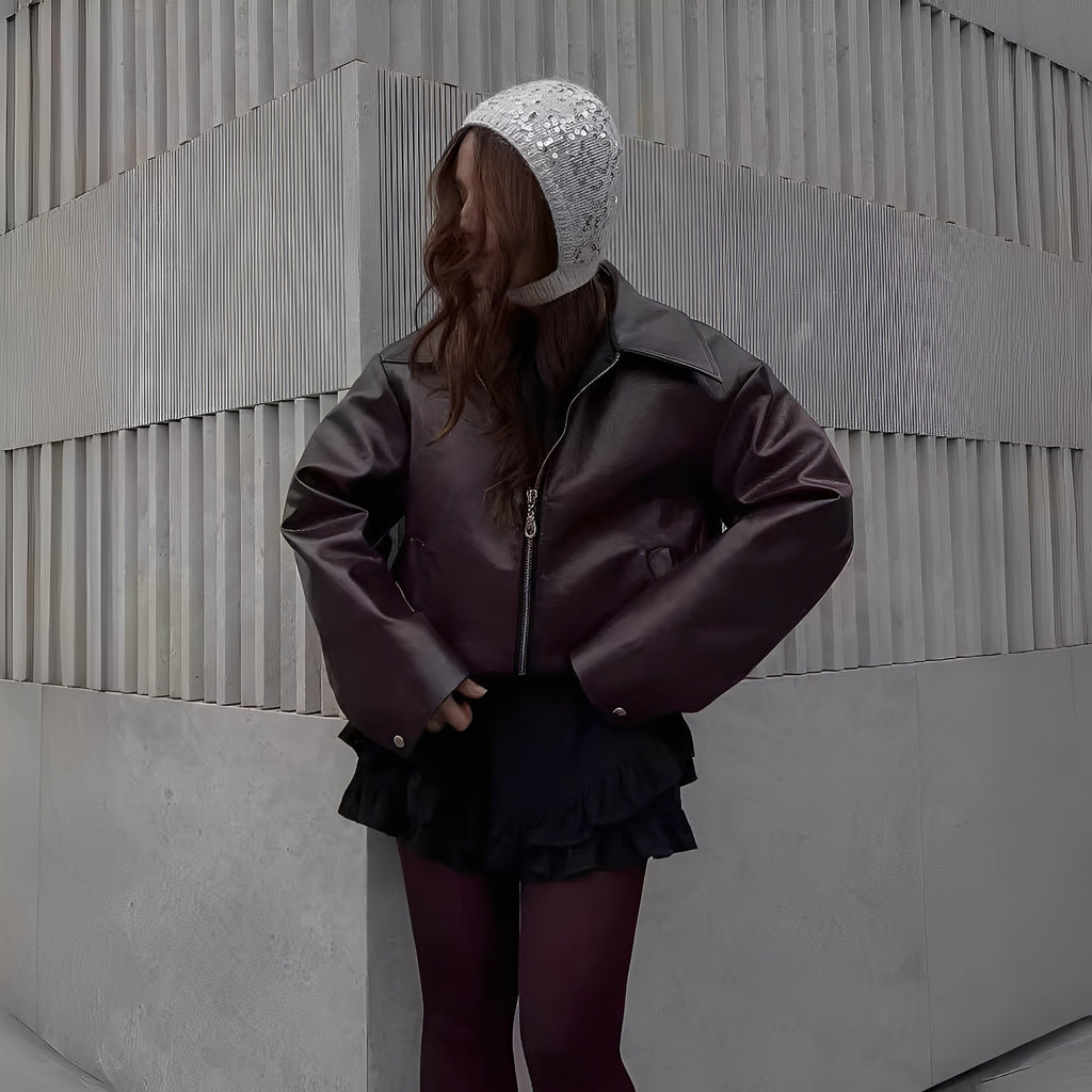 Noelia – Damen Oversize Lederjacke