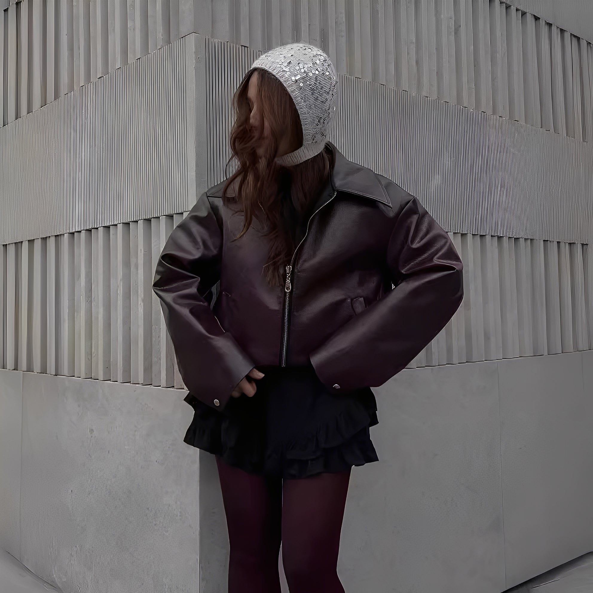 Noelia – Damen Oversize Lederjacke
