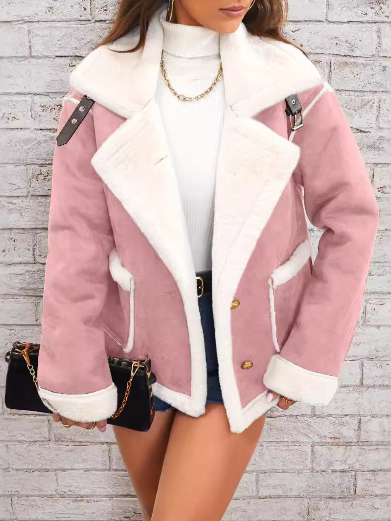 Marisol – Damen Winterjacke mit Kunstpelzfutter und Reverskragen