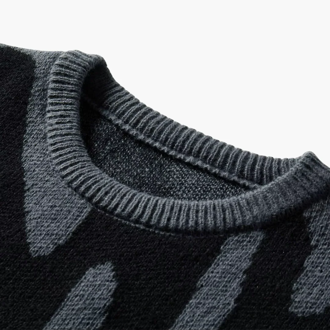 Mateo – Markanter Musterstrick Herren Rundhals Pullover
