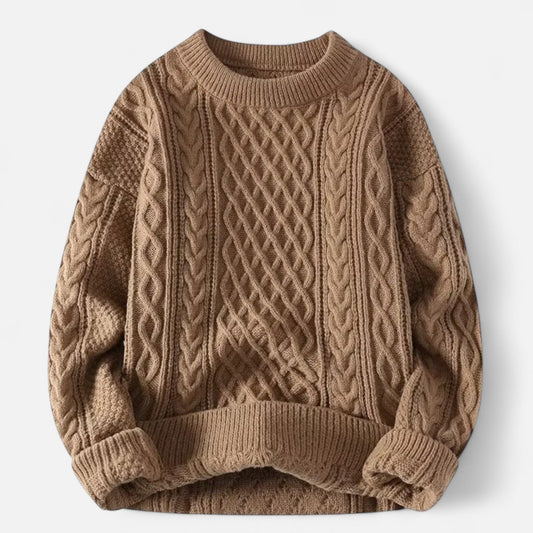 Daniel – Klassischer Herren Knit Pullover mit strukturierter Zopfmuster-Optik