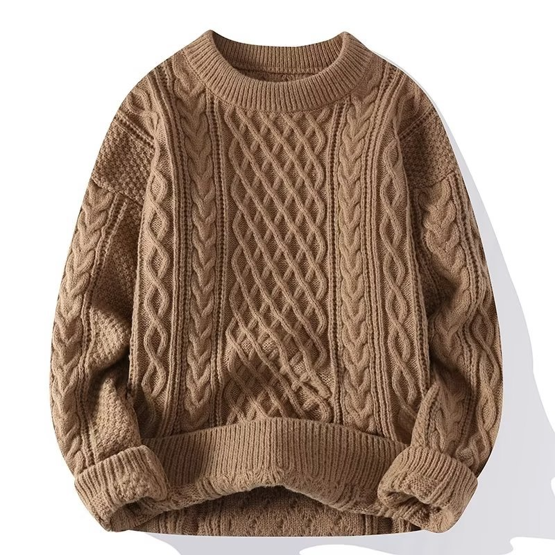 Lena - Damen wollen  Strickpullover mit Zopfmuster
