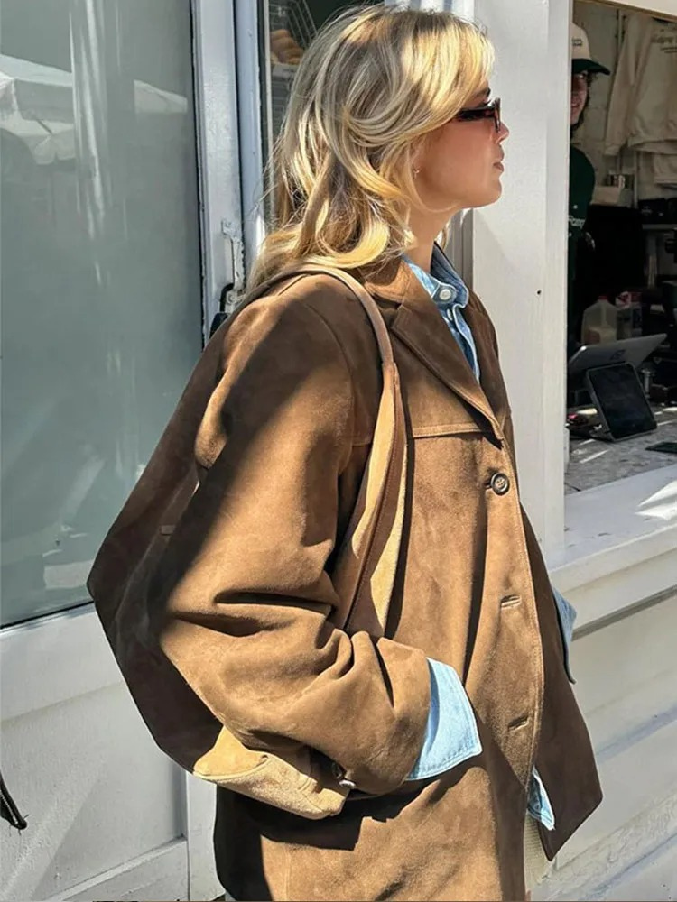 Mara - Damen Wildlederjacke mit Reverskragen Herbst Winter