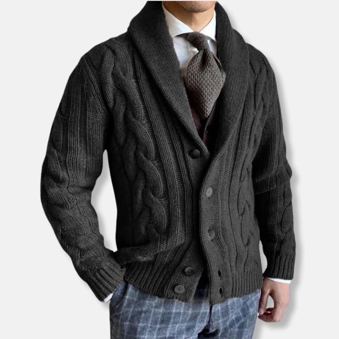 Lucas – Herren Strickjacke Mit Schalkragen