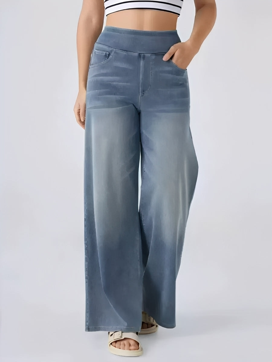 Marina - Damenjeans mit hoher Taille und weitem Bein