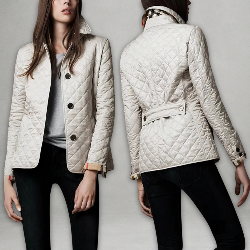 Lidia – Gestepfte Damen Übergangsjacke mit Taillenriegel