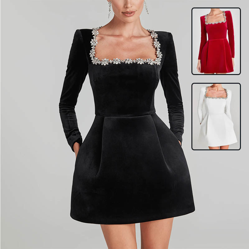 Daisy – Elegantes Samt-Minikleid Damen