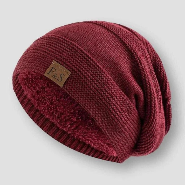 Finn – Gefütterte Strickmütze mit Umschlag Unisex