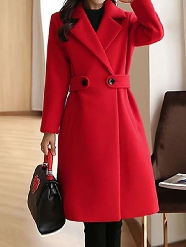 Amelia – Eleganter Damen Mantel mit Taillengürtel