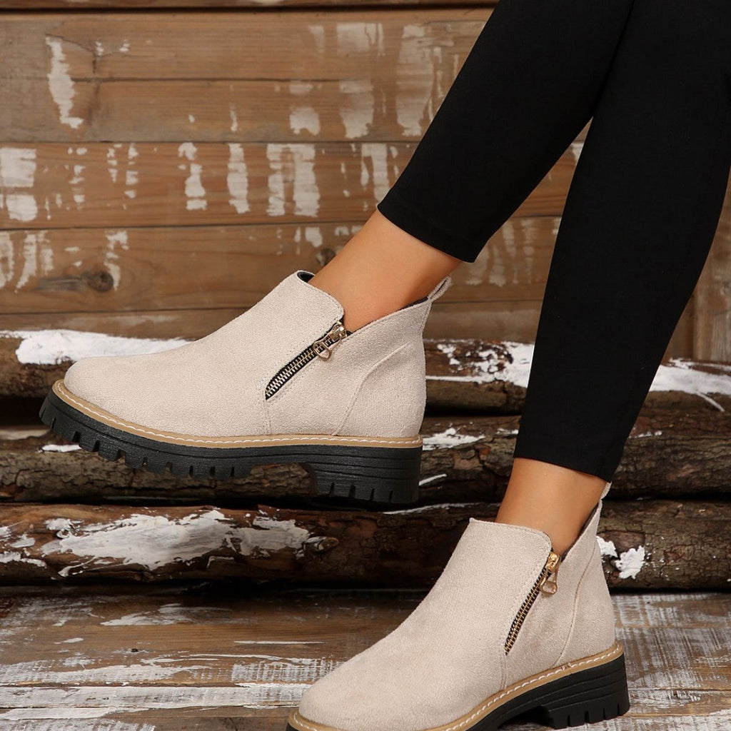 Lena – Robuste Zip-Chelsea-Stiefeletten Damen