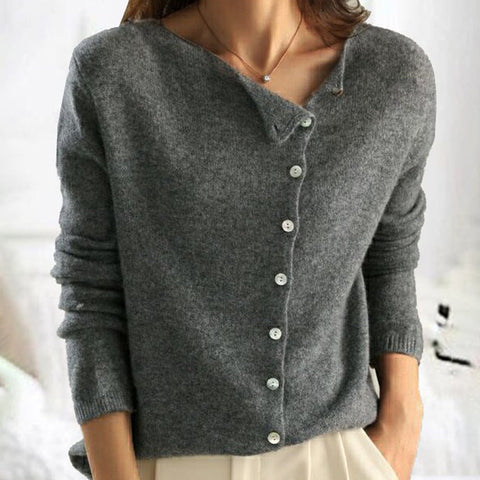 Mara – Asymmetrische Strickbluse Damen