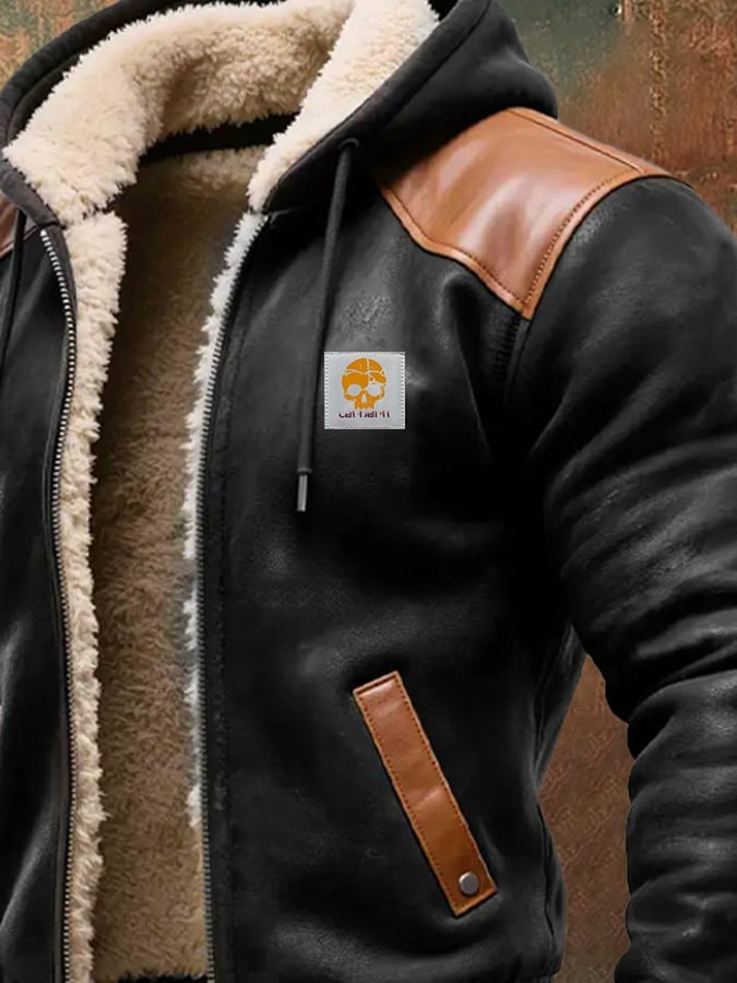Jack – Robuste Lammfelloptik Herren Winterjacke mit Kapuze