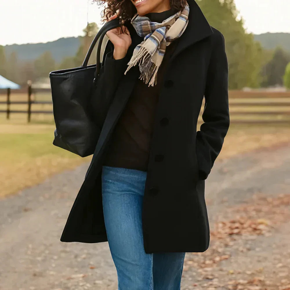 Hazel – Eleganter Wollmantel für Damen