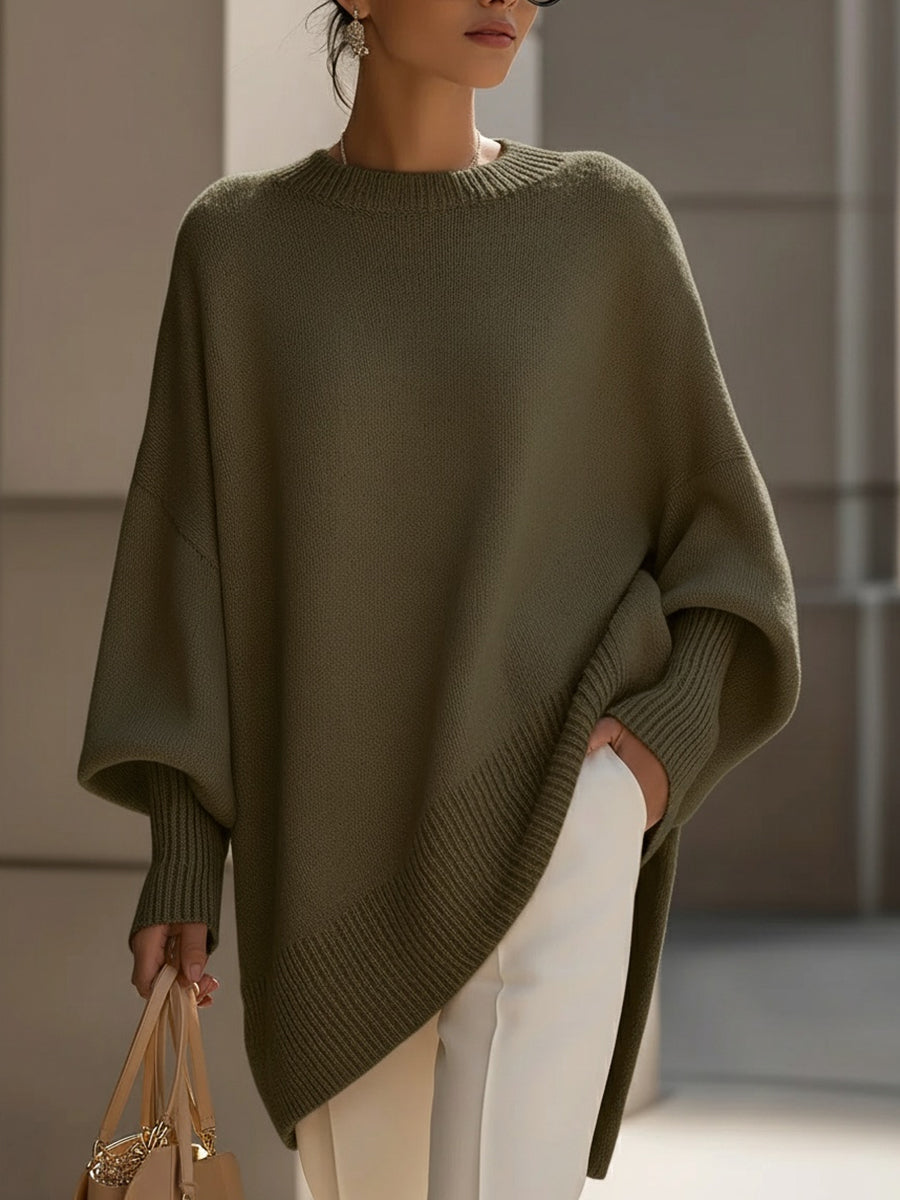 Elena – Elegantes Oversize-Strickponcho Damenoberteil