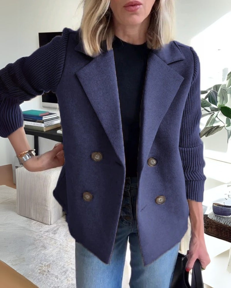 Lucía – Elegante Damen Knit Blazer-Weste mit klassischem Revers