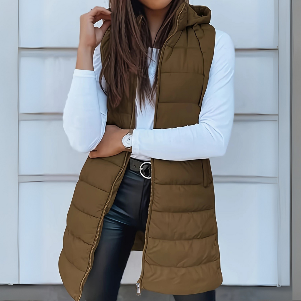 Alina – Steppweste mit Kapuze Damen