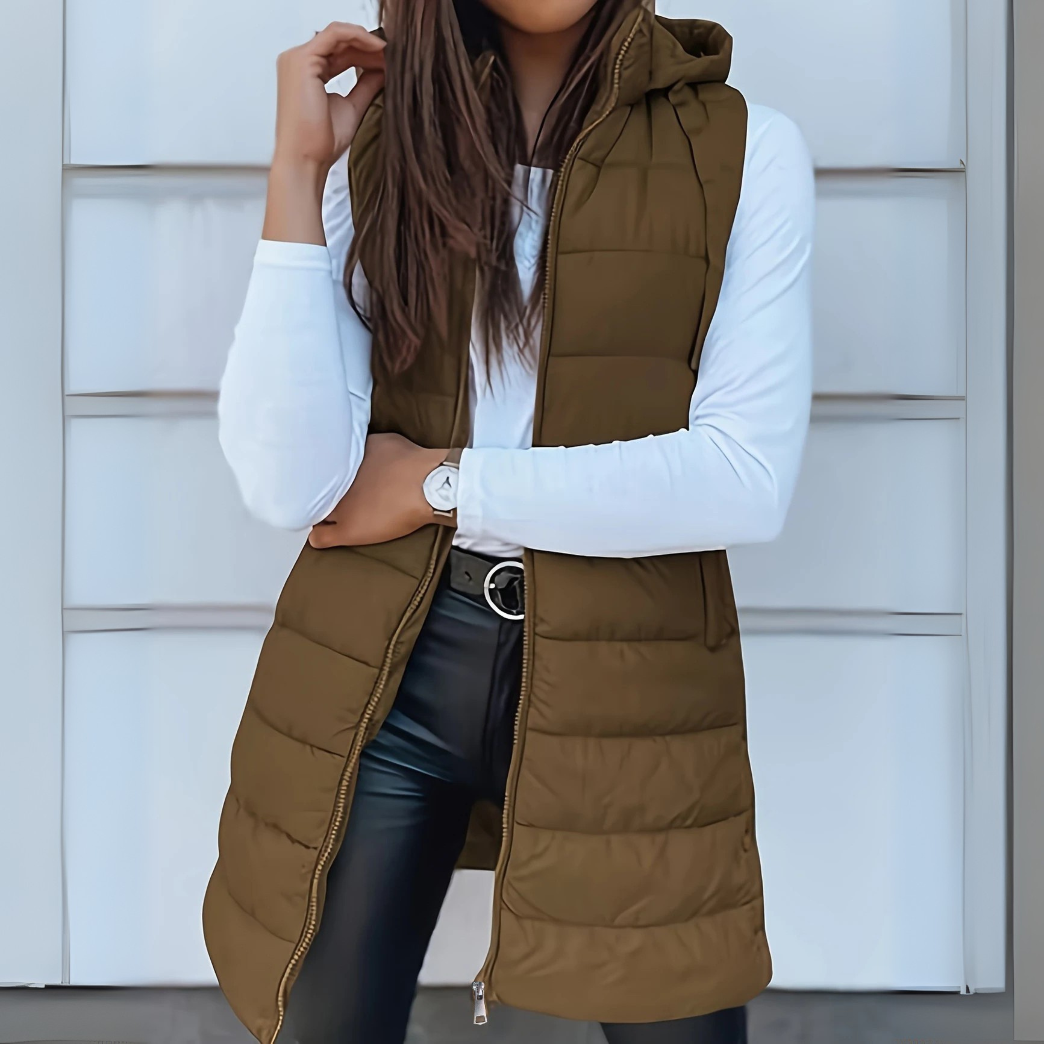 Alina – Steppweste mit Kapuze Damen