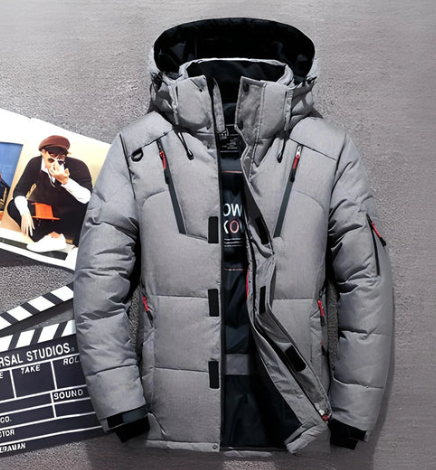 Tom – Herren Winterjacke mit Kapuze und Reißverschluss