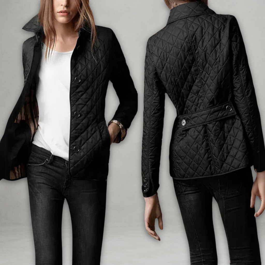 Lidia – Gestepfte Damen Übergangsjacke mit Taillenriegel