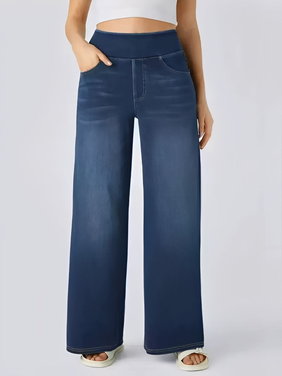 Marina - Damenjeans mit hoher Taille und weitem Bein