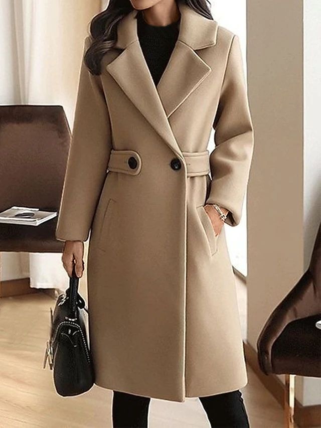 Amelia – Eleganter Damen Mantel mit Taillengürtel