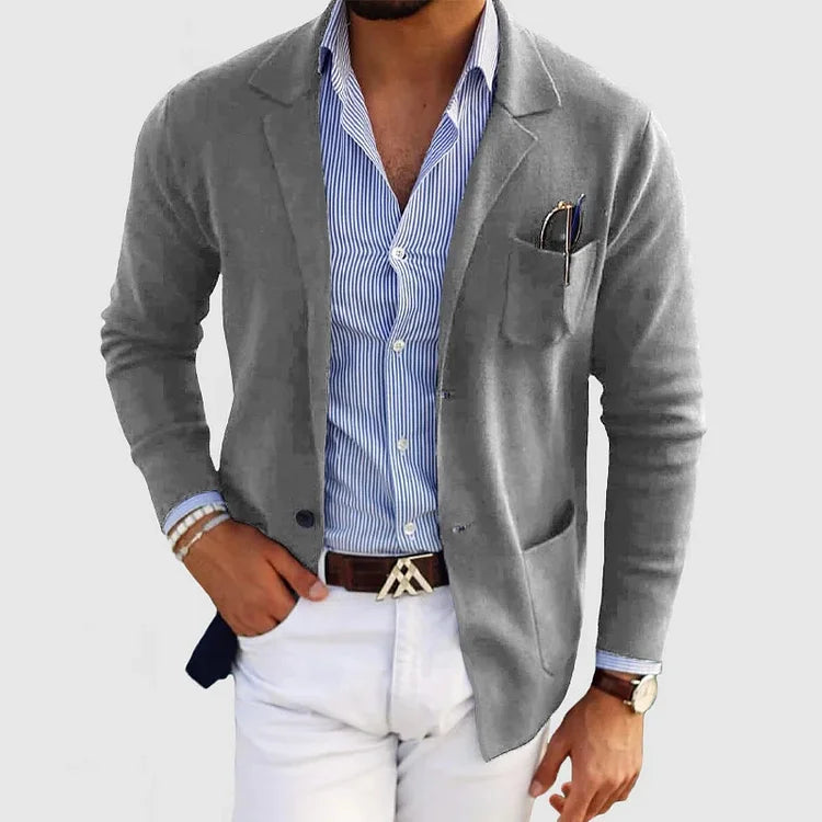David – Lässiger Leinen Blazer Mit Klassischem Revers