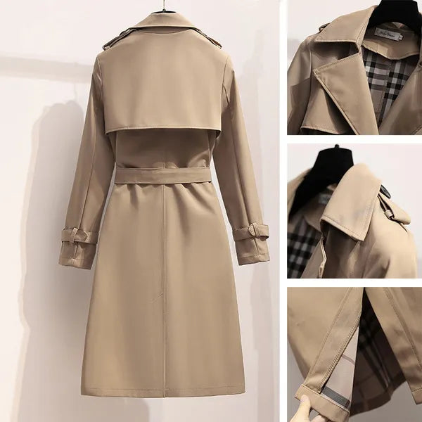 Trenchcoat Damen mit klassischem Schnitt und Gürtel | A&B - 8 - Annoboutique