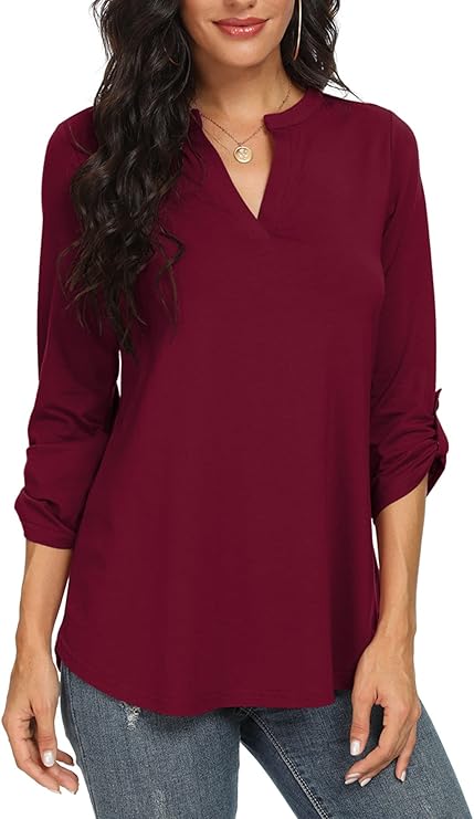 Sophie – Damen Fließende Bluse mit V-Ausschnitt