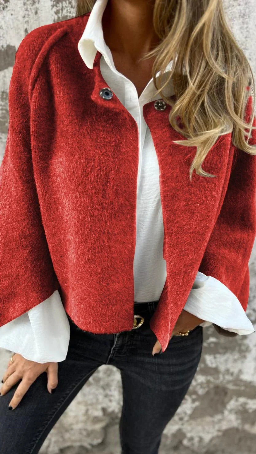 Elena – Weiche Kurzjacke mit Knopfleiste für Damen