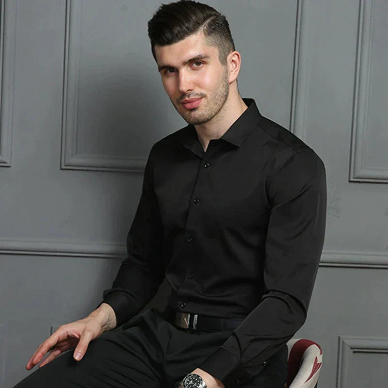 Herren Hemd Slim Fit mit elastischem Schnitt und komfortabler Passform - 4 - Annoboutique