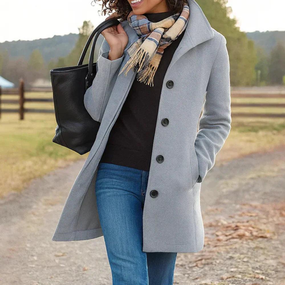 Hazel – Eleganter Wollmantel für Damen