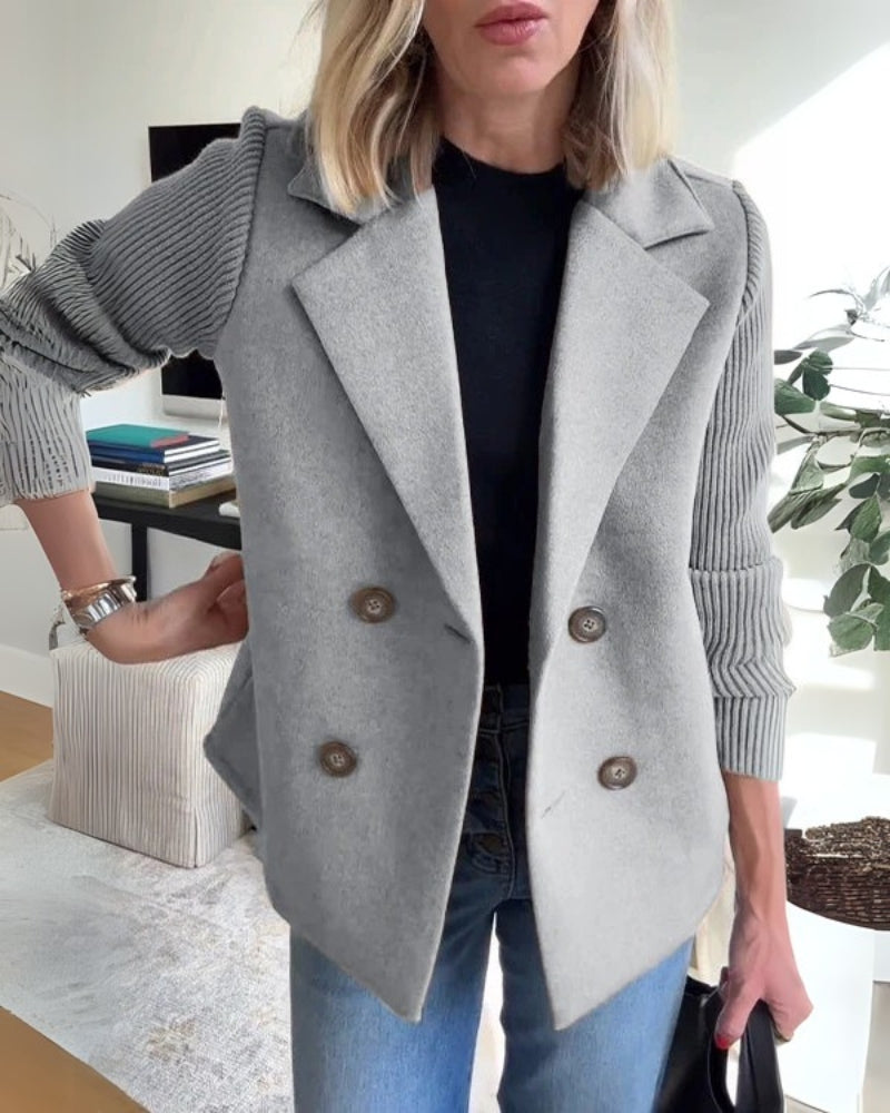 Lucía – Elegante Damen Knit Blazer-Weste mit klassischem Revers