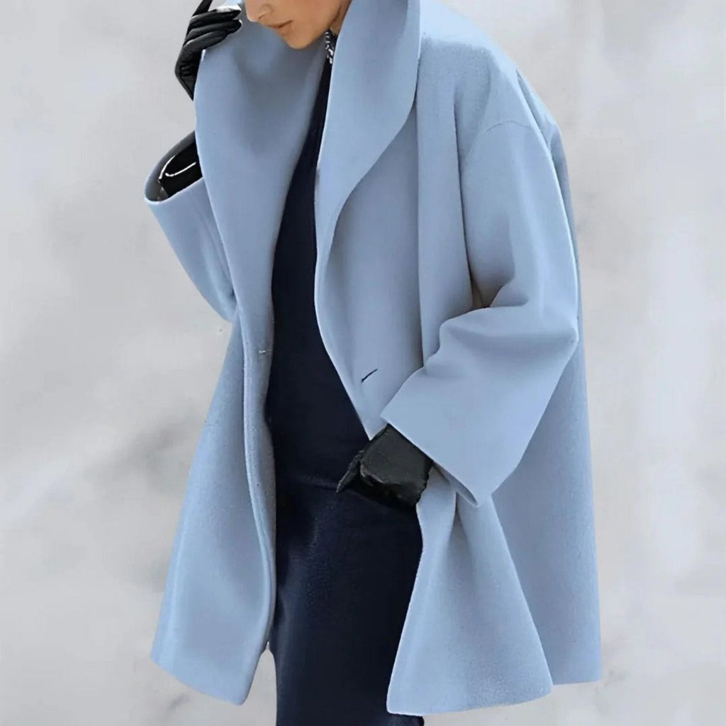 Vivienne – Damen Wolle Wintermantel  mit weitem Reverskragen
