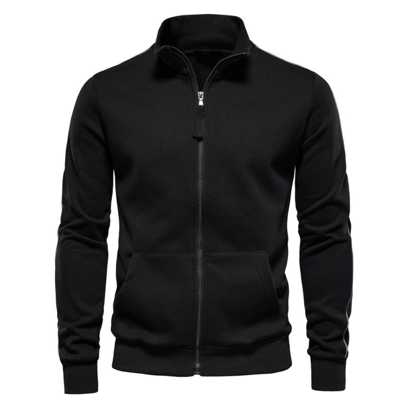 Ethan – Minimalistische Herren Zip-Sweatjacke mit Stehkragen