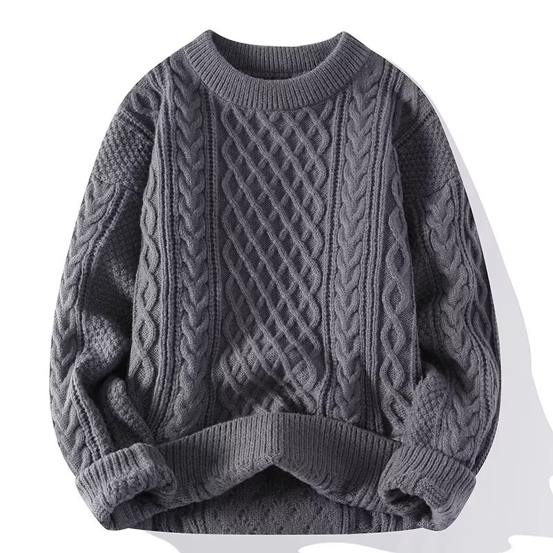 Lena - Damen wollen  Strickpullover mit Zopfmuster