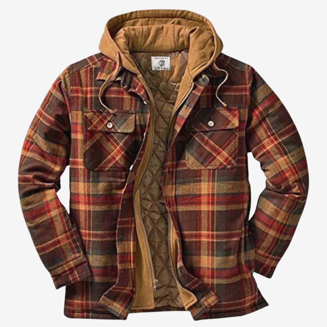 Milan - Herren Karohemdjacke mit Kapuze und Futter
