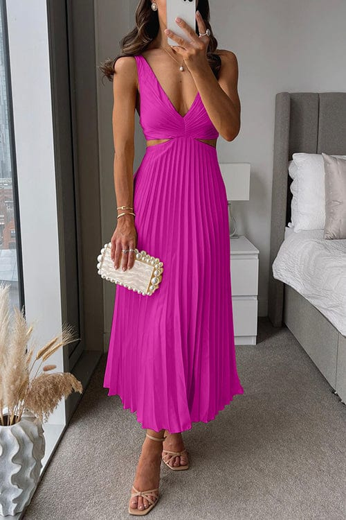 Nina – Damen Maxikleid mit Cut-Outs und Plissee-Rock