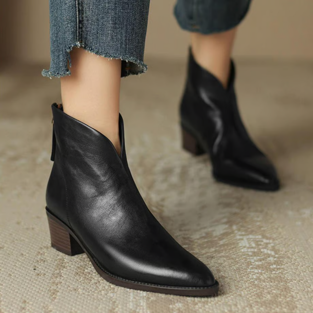 Laura – Klassische Damenstiefeletten mit Blockabsatz