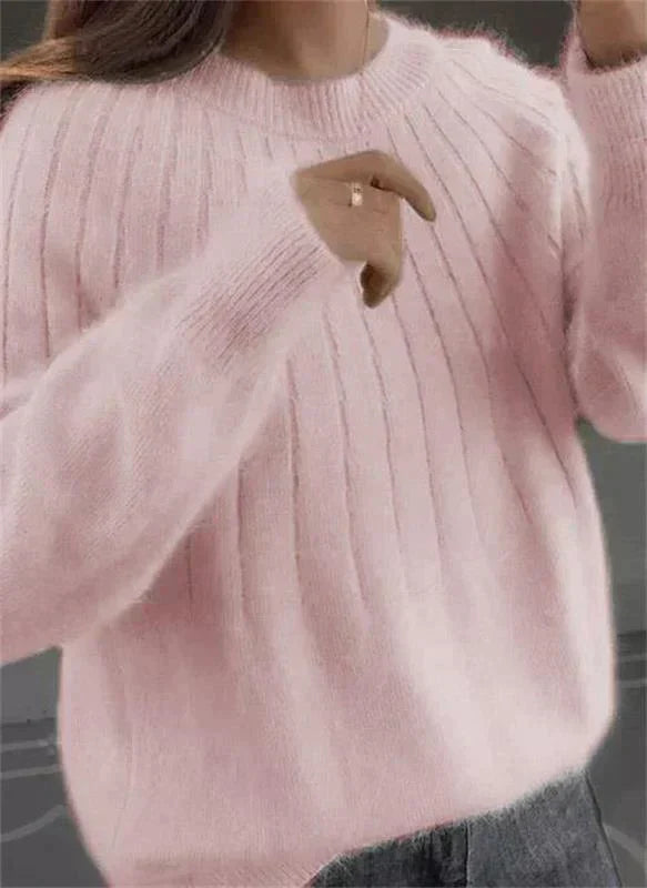 Amelie - Damen Kaschmir Strickpullover mit Strukturmuster Winter