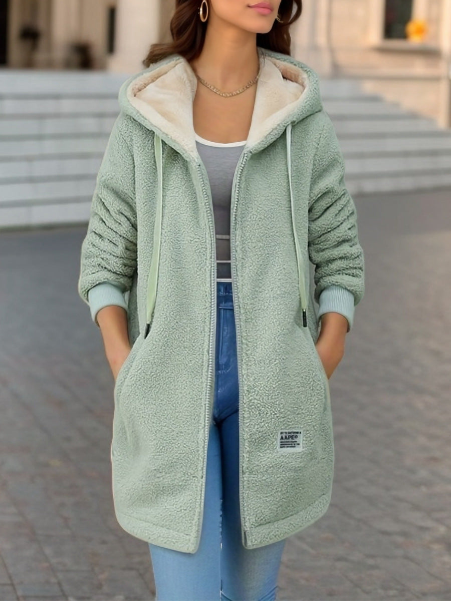 Emma – Kuschelige Fleecejacke mit Kapuze für Damen