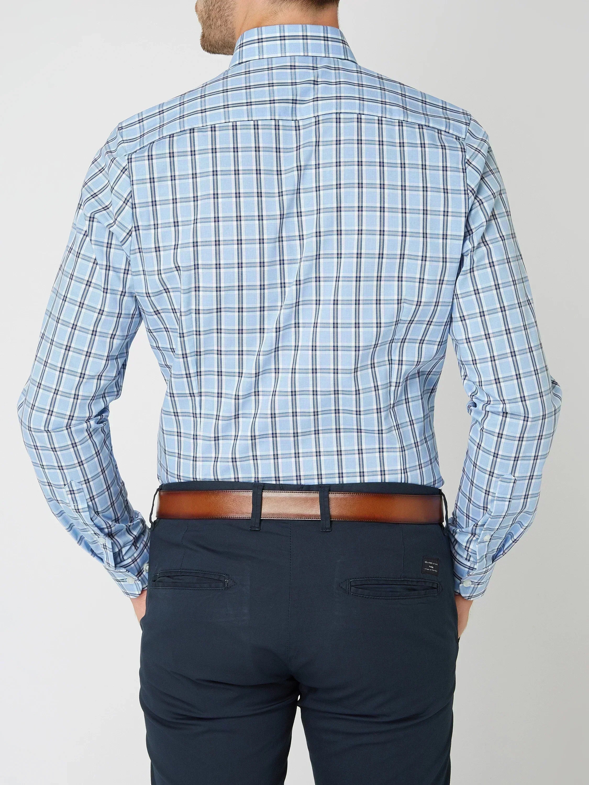 James – Kariertes Langarmhemd mit Button-Down-Kragen Herren