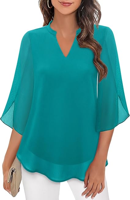Sophie – Damen Fließende Bluse mit V-Ausschnitt