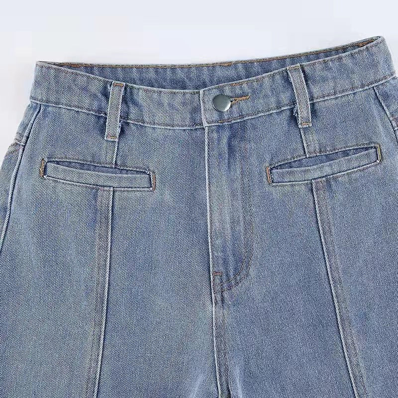 Selina – Damen Jeans mit rotem Stern Patchwork Retro Style
