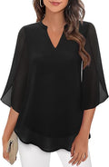 Sophie – Damen Fließende Bluse mit V-Ausschnitt