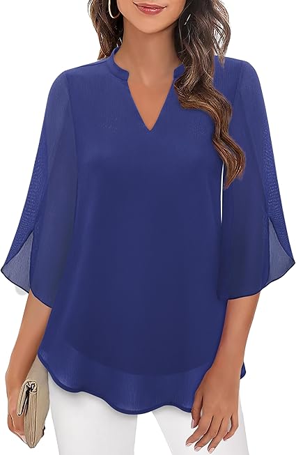 Sophie – Damen Fließende Bluse mit V-Ausschnitt