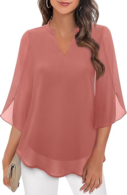 Sophie – Damen Fließende Bluse mit V-Ausschnitt