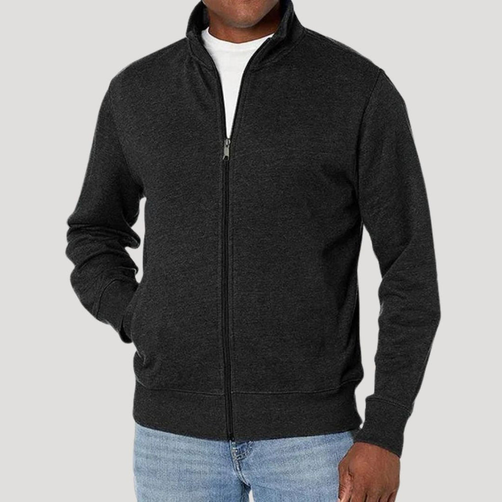 Moderne Herrenjacke mit Reißverschluss und Stehkragen - J&B - 2 - Annoboutique
