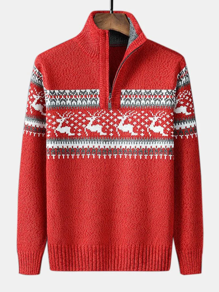Felix - Herren Strickpullover mit Wintermuster