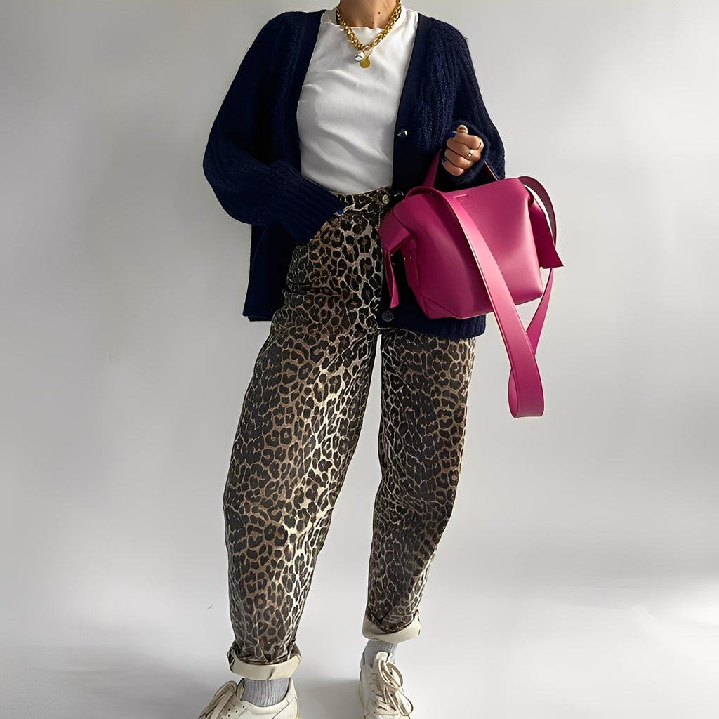 Amira – High-Waist Jeans mit Animal-Print für Damen
