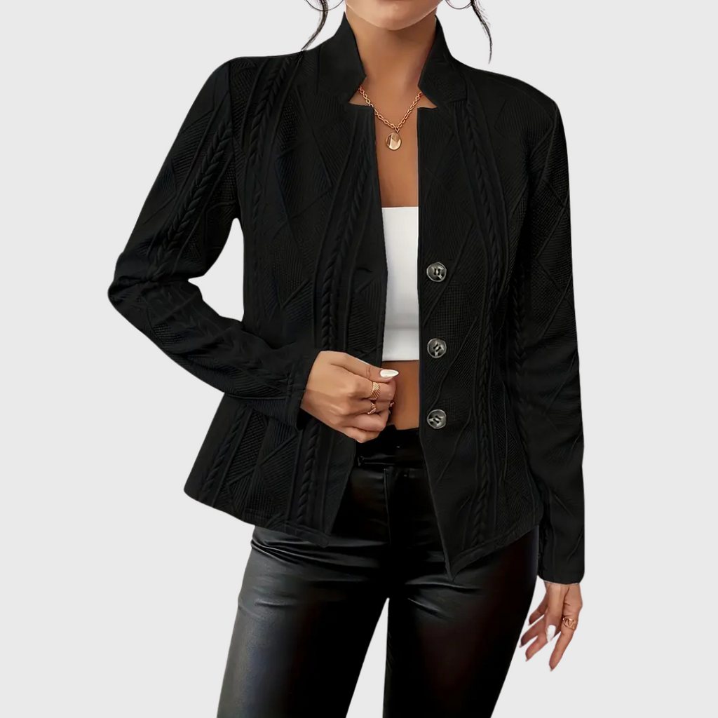 Sofía – Stilvolle Strick Damenjacke mit Knopfleiste